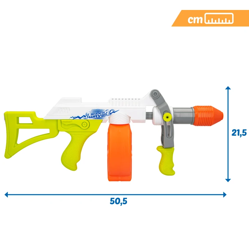 Pistola de Agua Depósito Extraíble 650 Ml Alcance 9 M, 52x7x25,5 Cm, Multicolor