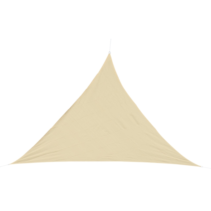 Outsunny Tendone Parasole Triangolare, Tenda a Vela Protezione dal Sole Giardino, Balcone, Terrezza, Anti UV, 4x4x4 m, Beige