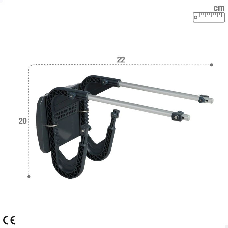Soporte Motor Fueraborda con Base de Aluminio Compatible Hasta 3,0 CV, 20x22 Cm, Negro