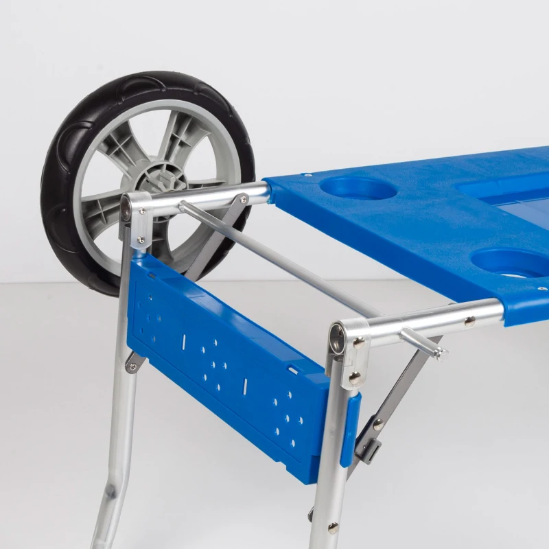 Carro Mesa Playa Plegable Multiuso 2 en 1, 50x78x105 Cm, Azul