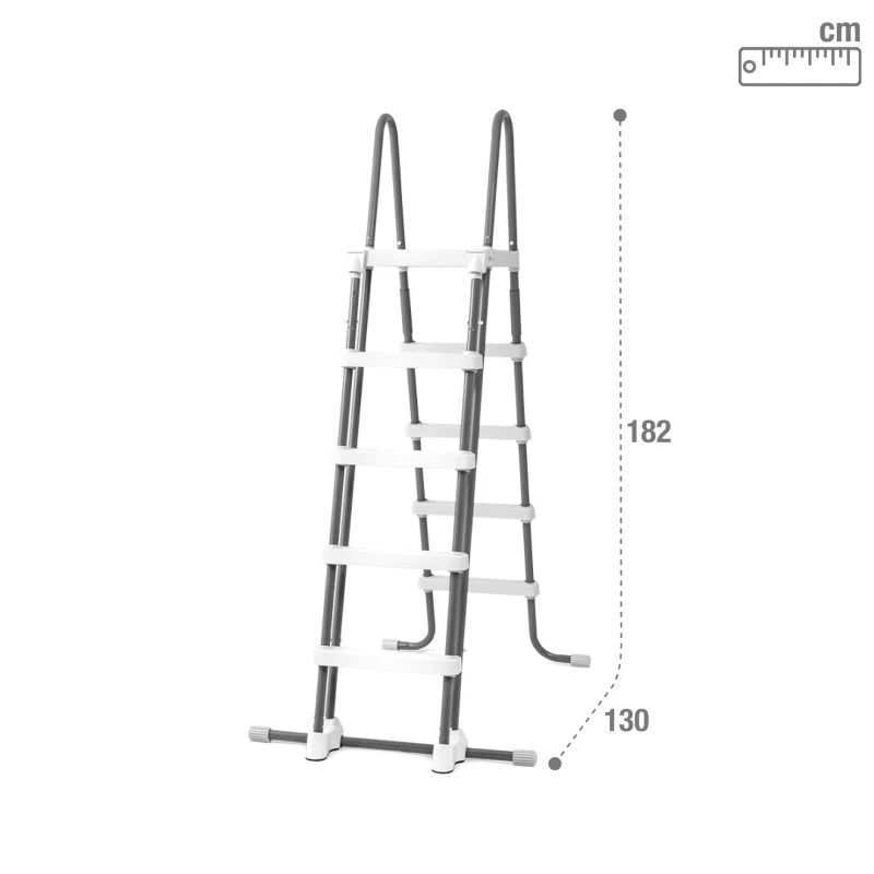Escalera de Seguridad para Piscina Elevada Intex, 132 Cm, Gris