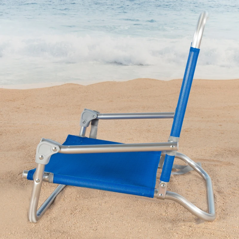 Aktive Silla de Playa Plegable Ultraligera con Asa, 54x8x52 Cm, Azul