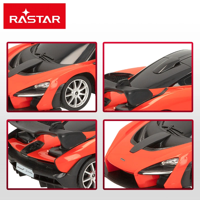 Coche Radiocontrol McLaren Senna 1:18, Mando 2,4 GHz, 38x16,5x14,5 Cm, Naranja