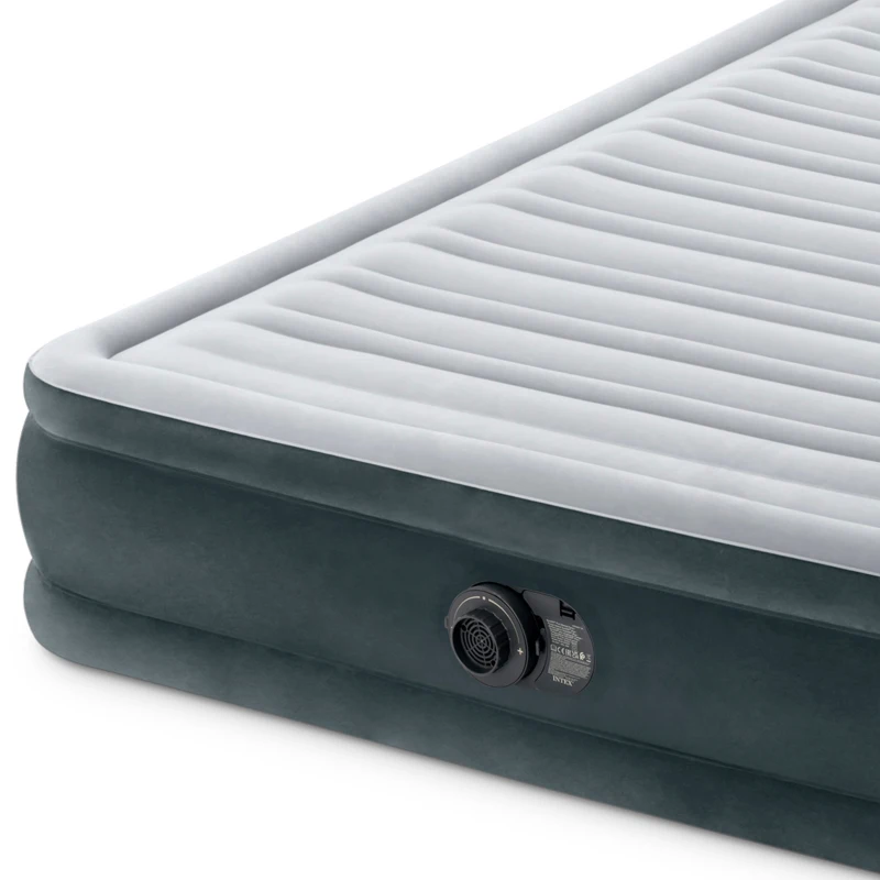 Cama Hinchable Doble Fiber-Tech con Bomba Integrada, 152x203x33 Cm, Gris