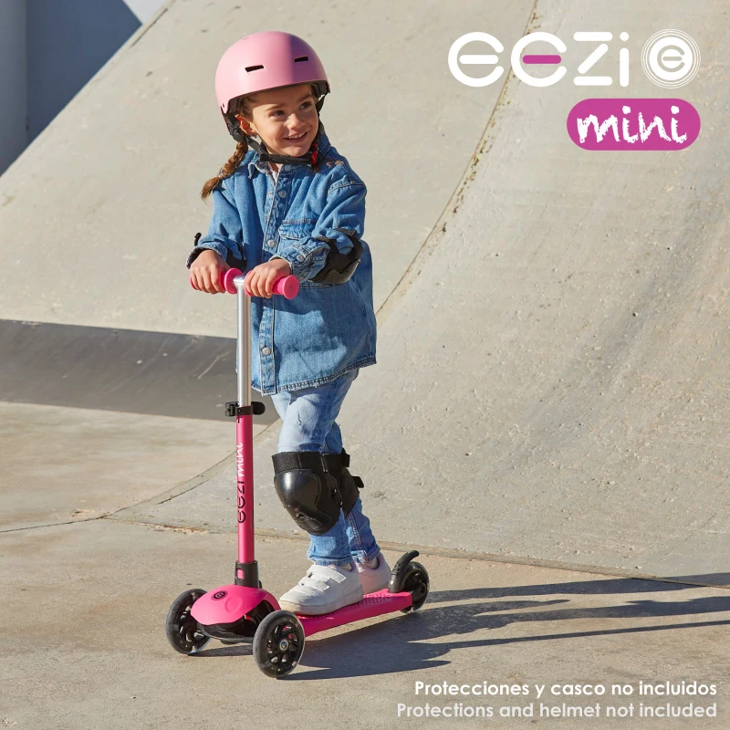 Patinete 3 Ruedas Infantil Aluminio Manillar Desmontable, 26x61x62,5 Cm, Fucsia