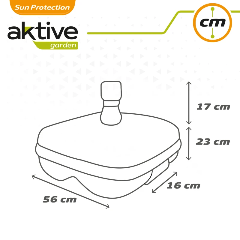 Base para Sombrilla Cuadrada de Poliresina para Mástiles 33-48 Mm, 56x56x40 Cm, Antracita