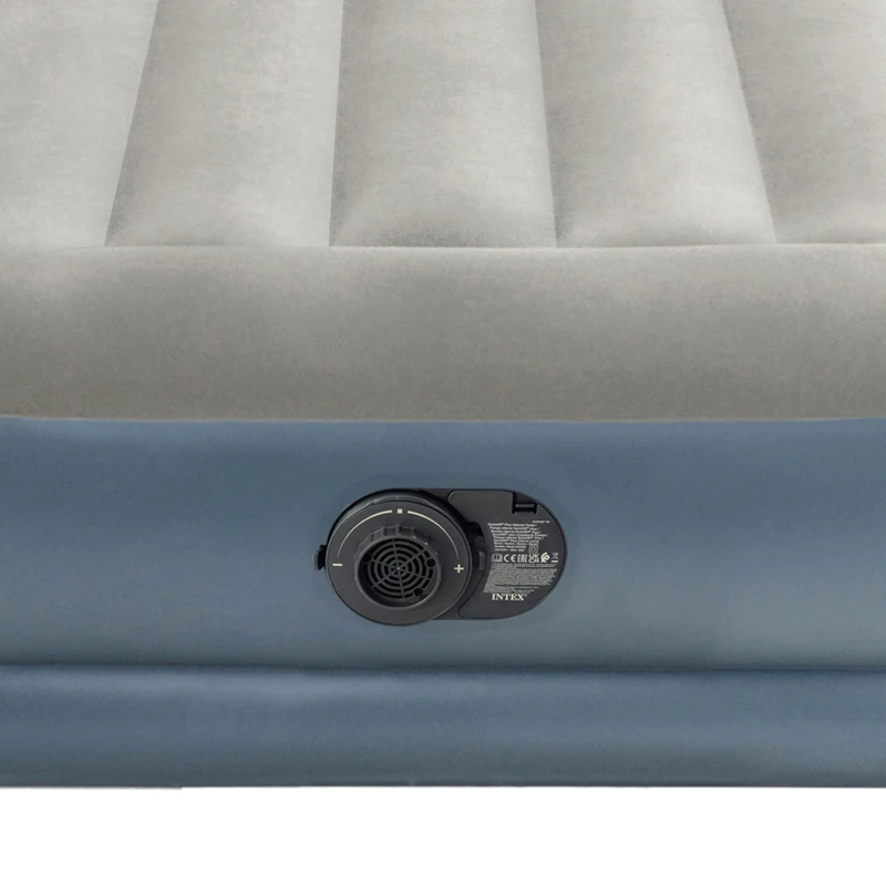 Colchón Hinchable Individual Intex Dura-Beam Estándar, Almohada Integrada, 99x191x30 Cm, Gris