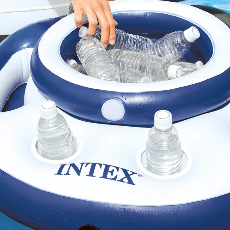 Nevera Flotante Hinchable Mega Chill Intex, Diámetro 89 Cm, Azul