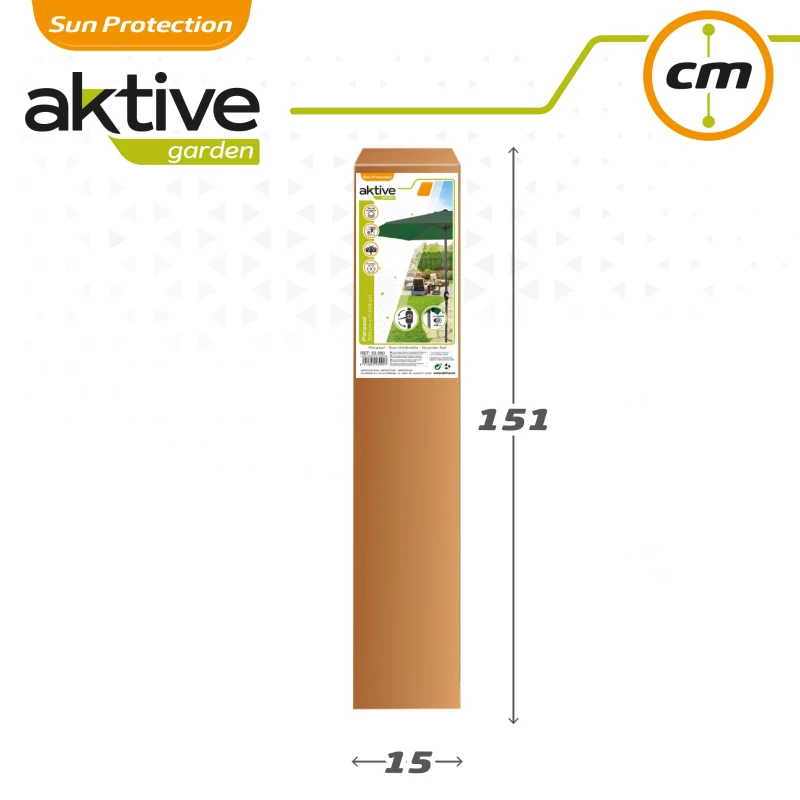Parasol Hexagonal Aktive Garden Mástil 48 Mm Ø300 Cm, Verde
