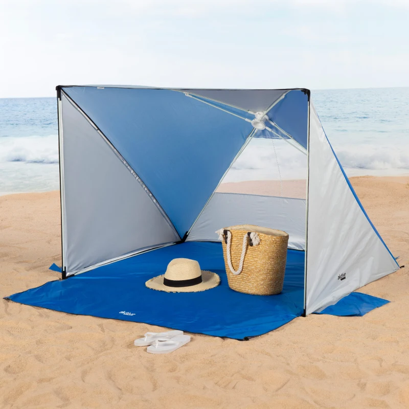 Carpa Playa Pop-Up UV50 para 2 Personas, 11x11x115 Cm, Azul
