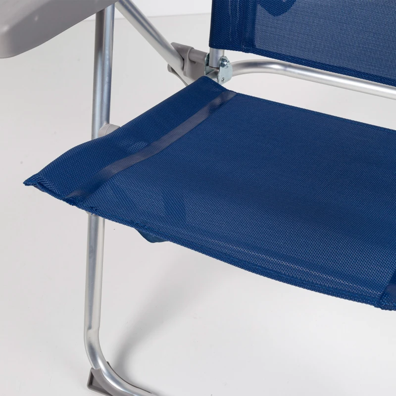 Silla de Playa Plegado Slim 6 Posiciones, 47x60x94 Cm, Azul Marino