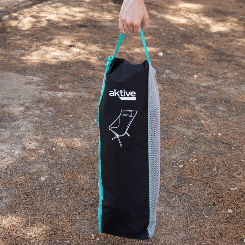 Silla Plegable Camping Ultracompacta con Cojín, 16x14x60 Cm, Negro