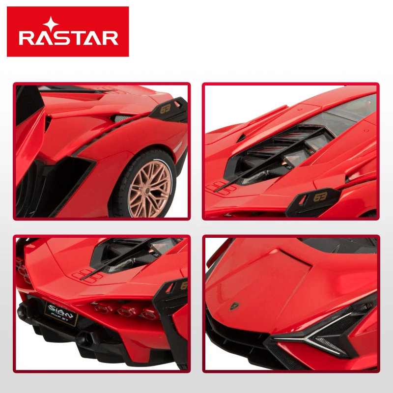 Coche Teledirigido RASTAR Licencia Oficial 1:14 con Luces y Puertas, 36x15,5x9,5 Cm, Rojo