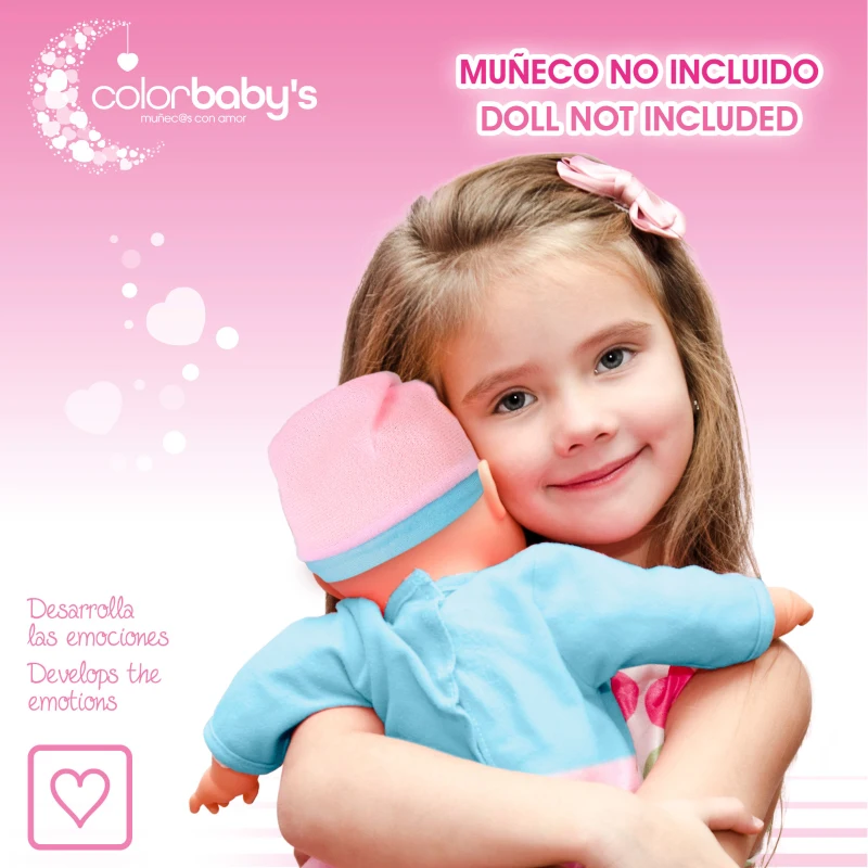 Set Accesorios Bebé para Muñecos 20 Piezas con Bañera, 36x10x36 Cm, Rosa y Azul
