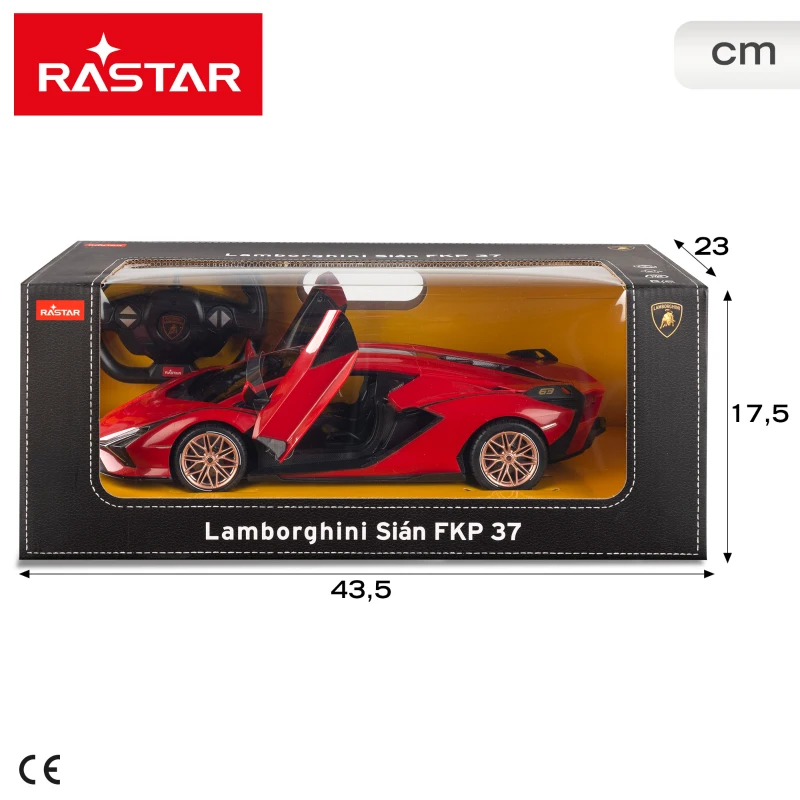 Coche Teledirigido RASTAR Licencia Oficial 1:14 con Luces y Puertas, 36x15,5x9,5 Cm, Rojo
