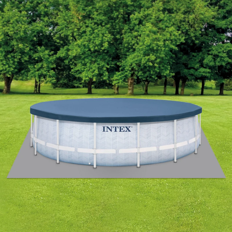 Piscina Desmontable Circular INTEX Prism Frame Premium, 488x488x122 Cm, Gris Claro