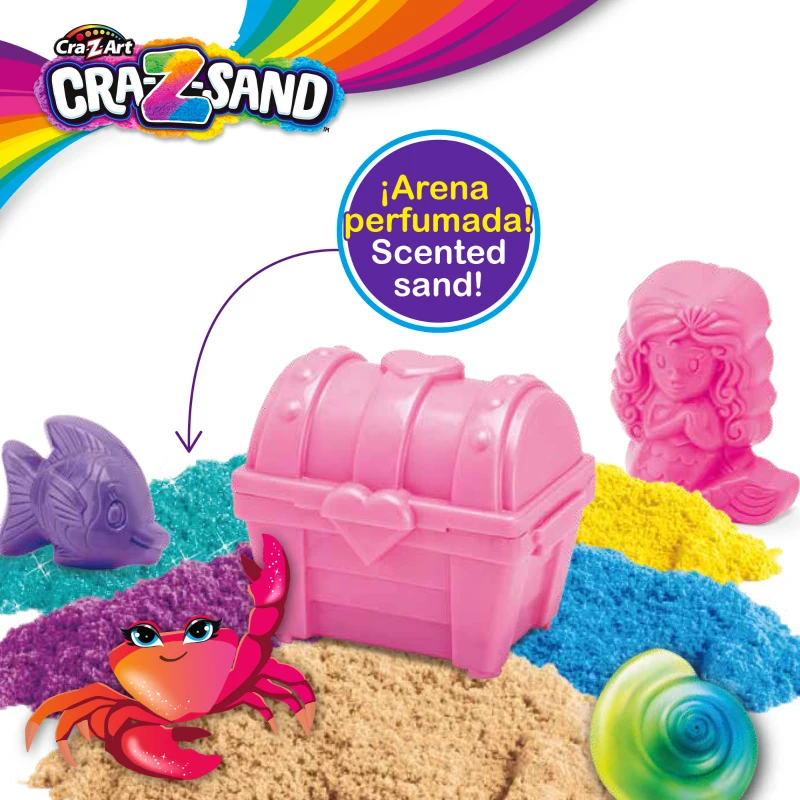 Juego Arena Mágica Moldeable 850 G con 5 Moldes y Cofre, 33,5x6x31 Cm, Multicolor