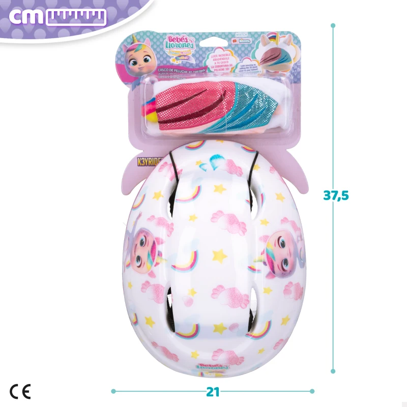 Casco Infantil Bebés Llorones con Funda 3D Unicornio Dreamy, 20x26x13 Cm, Rosa