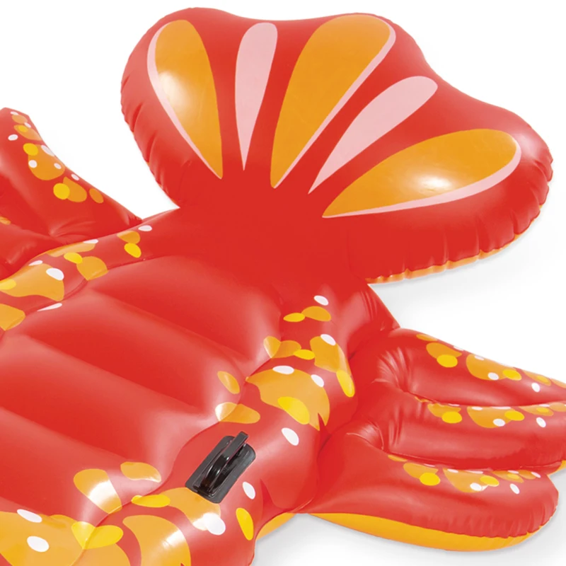 Colchoneta Hinchable Langosta INTEX con 4 Asas, 137x213 Cm, Rojo y Amarillo