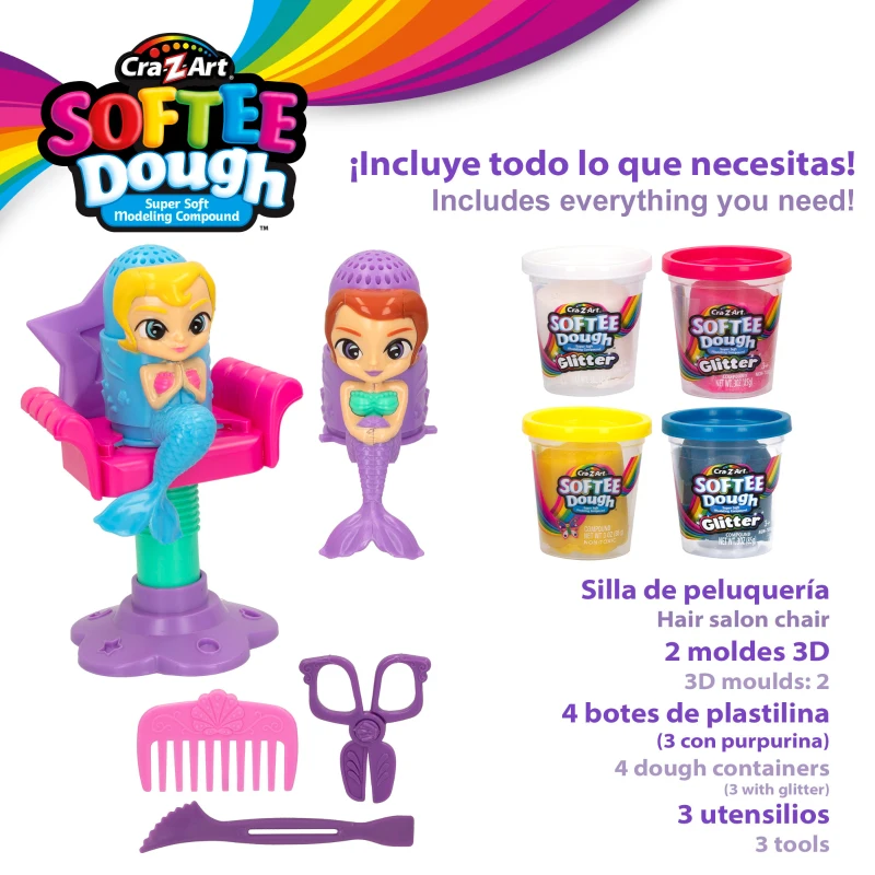 Set de Plastilina Brillante para Sirenitas, 30x7x25,5 Cm, Multicolor