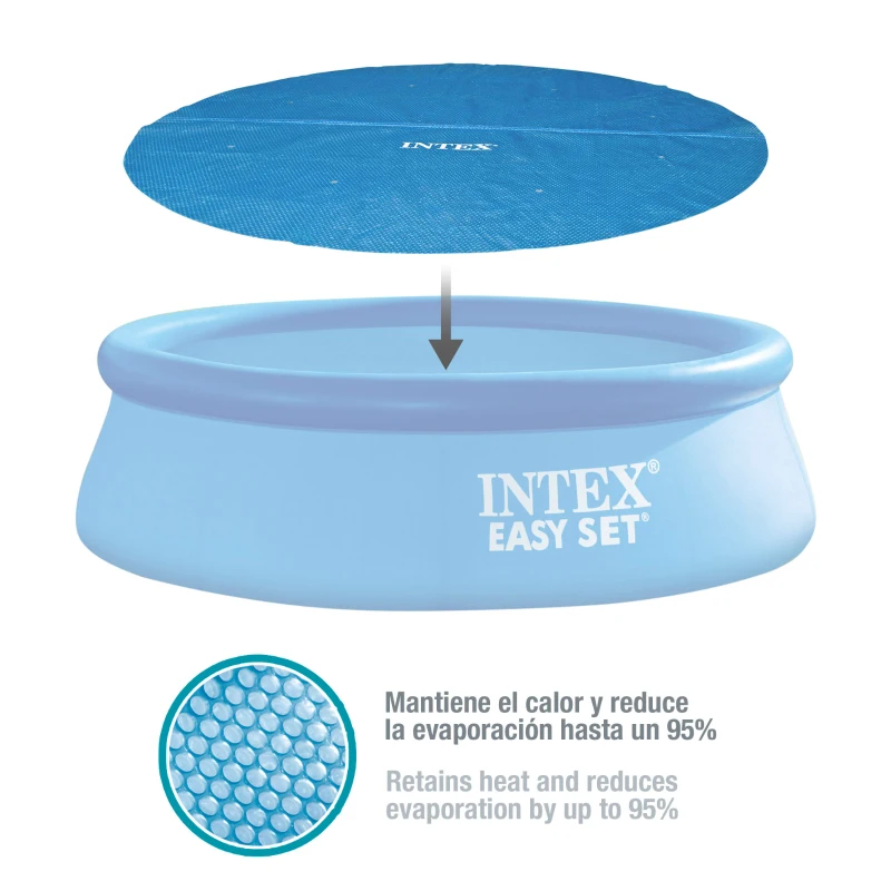 Cobertor Solar INTEX para Piscinas Ø366 Cm (Cobertor Ø348 Cm), Azul