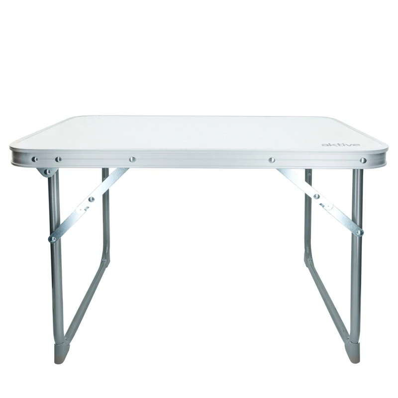 Mesa Plegable Baja Aktive Camping, 60x40x40 Cm, Blanco