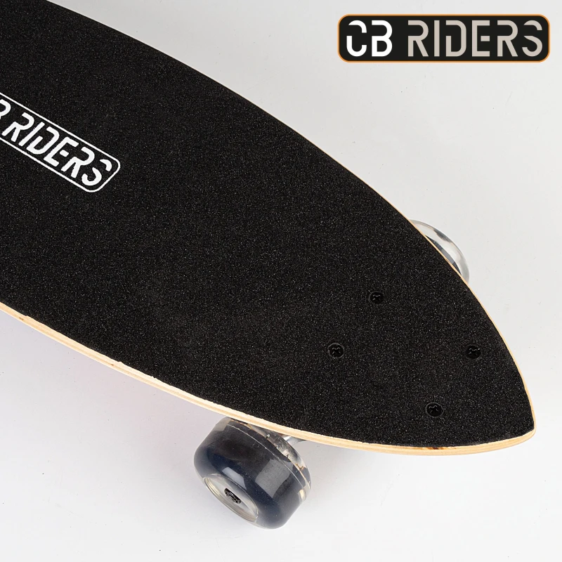 Monopatín Infantil 4 Ruedas de Madera CB Riders, 74x22 Cm, Negro