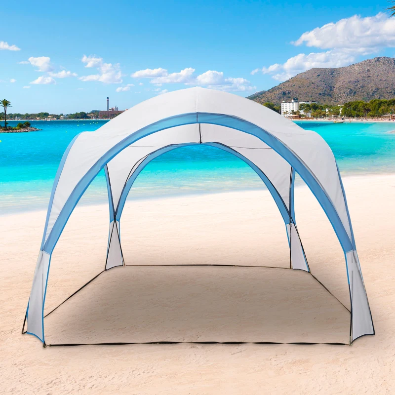 Carpa Plegable Impermeable Aktive, 320x320x260 Cm, Azul y Gris