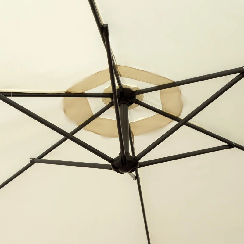Parasol Excéntrico Banana Aktive Hexagonal, 300x245 Cm, Crema