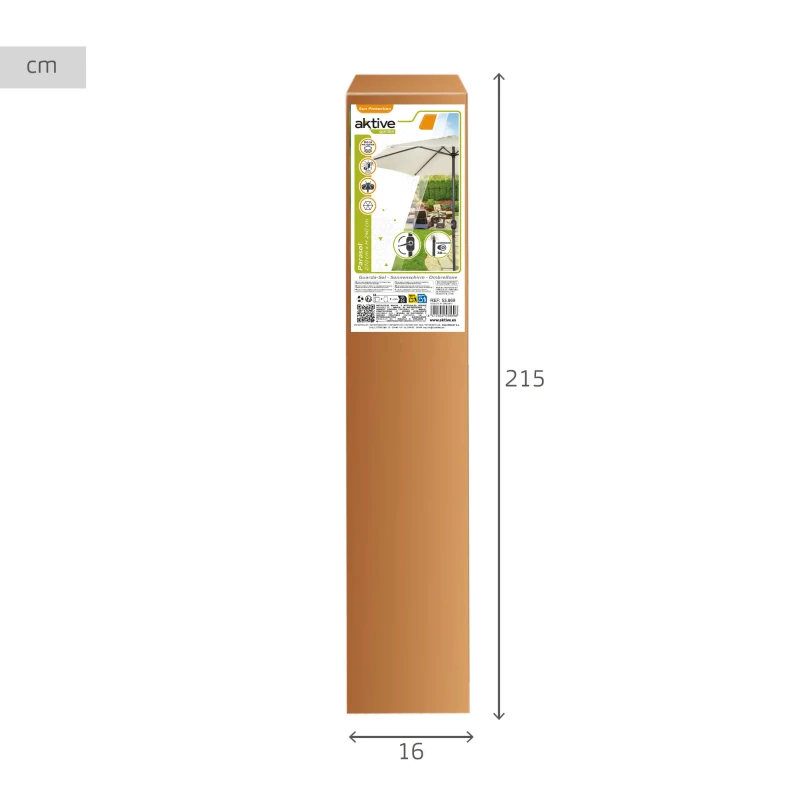 Sombrilla para Jardín Cuadrada con Protección UV50, 300x300 Cm, Crema