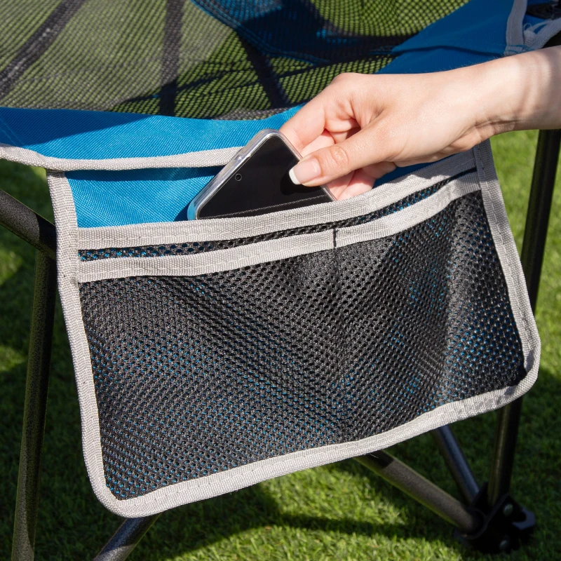 Silla Tumbona Plegable Aktive Camping, 54x152x75 Cm, Azul y Negro