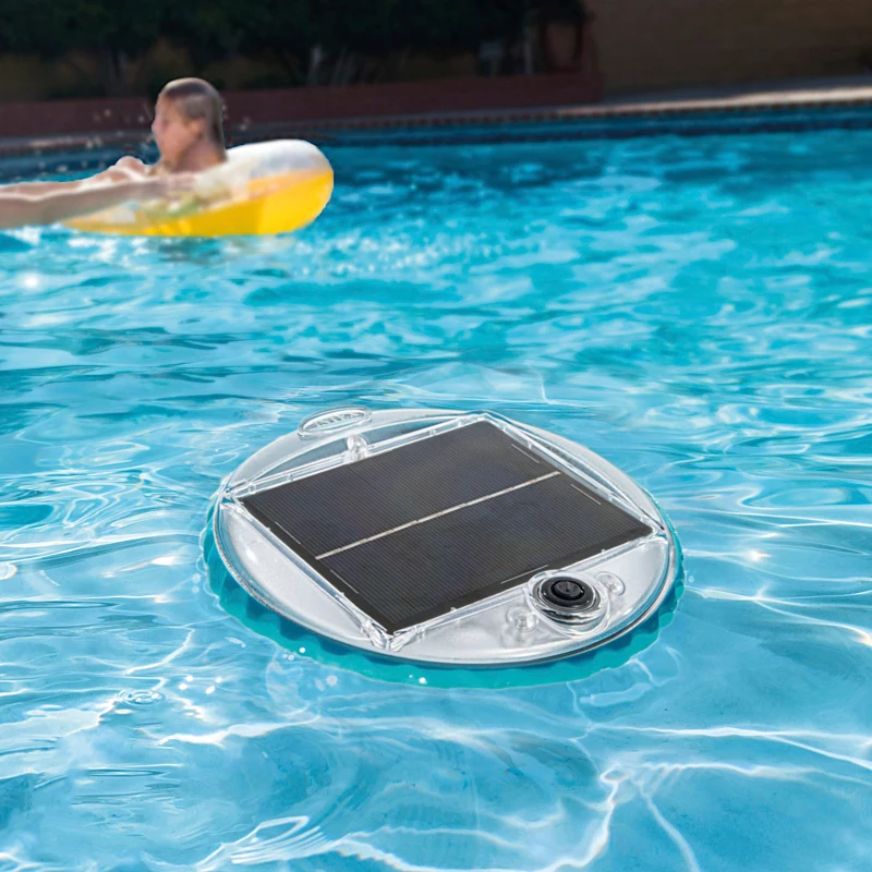 Luz LED Flotante de Carga Solar para Piscinas INTEX, 16,8x16,8x10,8 Cm, Azul Claro