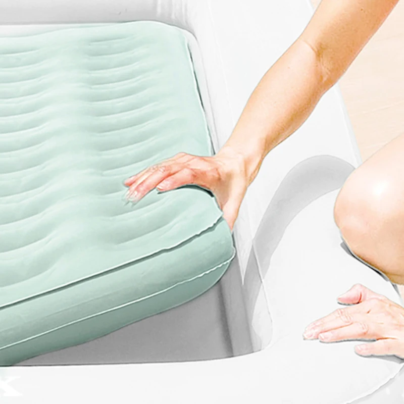 Colchón Hinchable Infantil Osito con Colchón Extraíble Fiber-Tech, 114x178x71 Cm, Crema