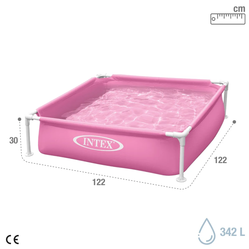 Piscina Desmontable Cuadrada Mini Frame 122x122x30 Cm, Rosa