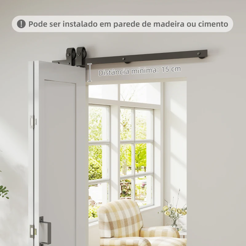 HOMCOM Porta de Correr Dobrável com Acabamento Elegante Puxador Montagem Fácil para Casa de Banho Sala de Estar Cozinha 90x210 cm Branco