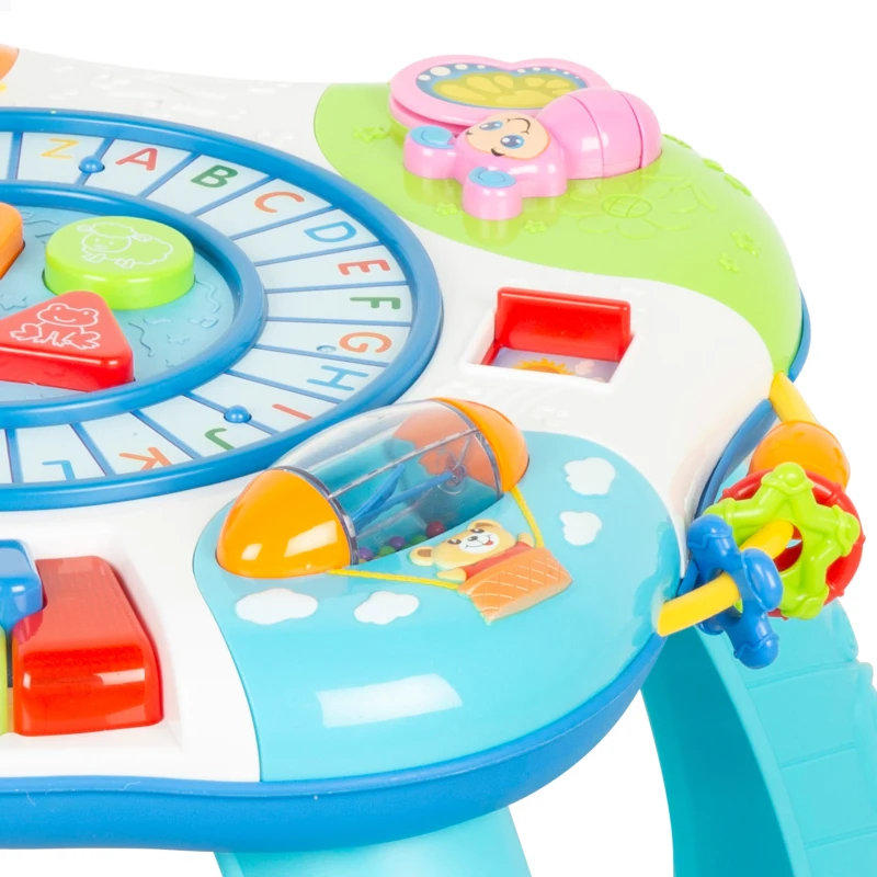 Mesa de Actividades Interactiva con Tren y Piano, 56x11x41 Cm, Multicolor