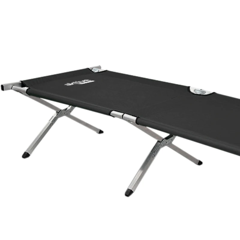 Cama Plegable Camping Aktive con Estructura de Aluminio, 190x64x42 Cm, Negro