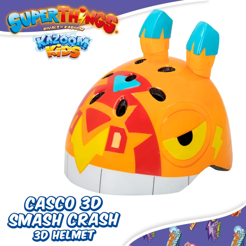 Casco Infantil para Patinete 3D Smash Crash SuperThings, 20,5x24,5x20 Cm, Multicolor