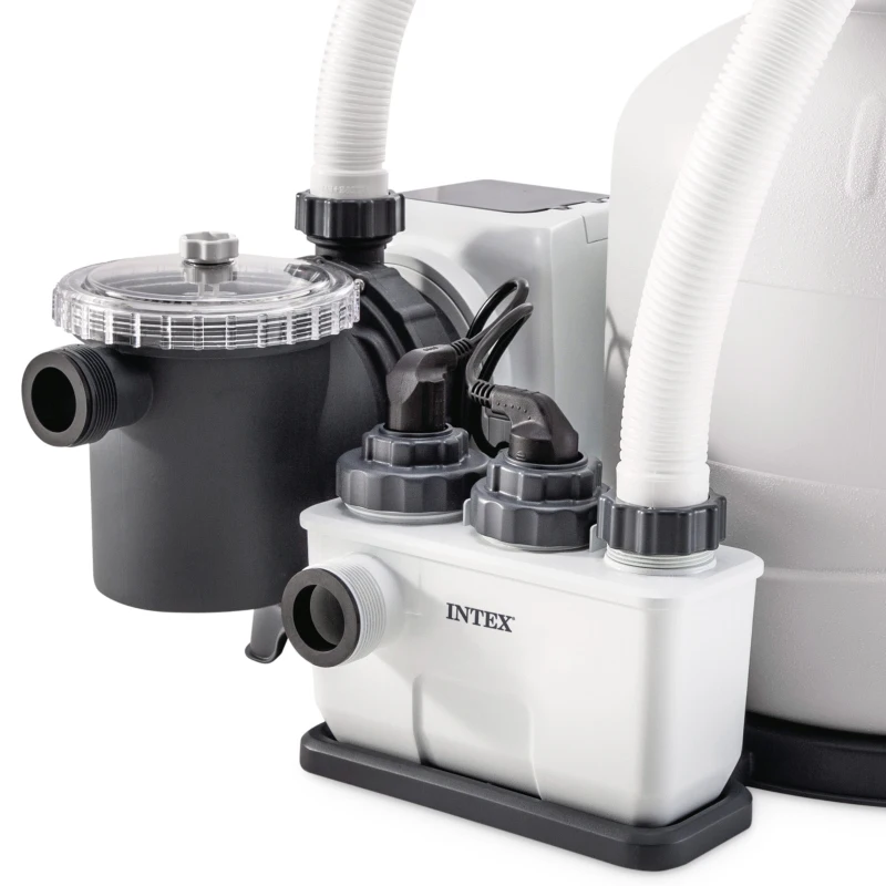 Sistema Combinado Depuradora Arena y Clorador Salino Intex, 56.800 L, 70x49x63 Cm, Blanco
