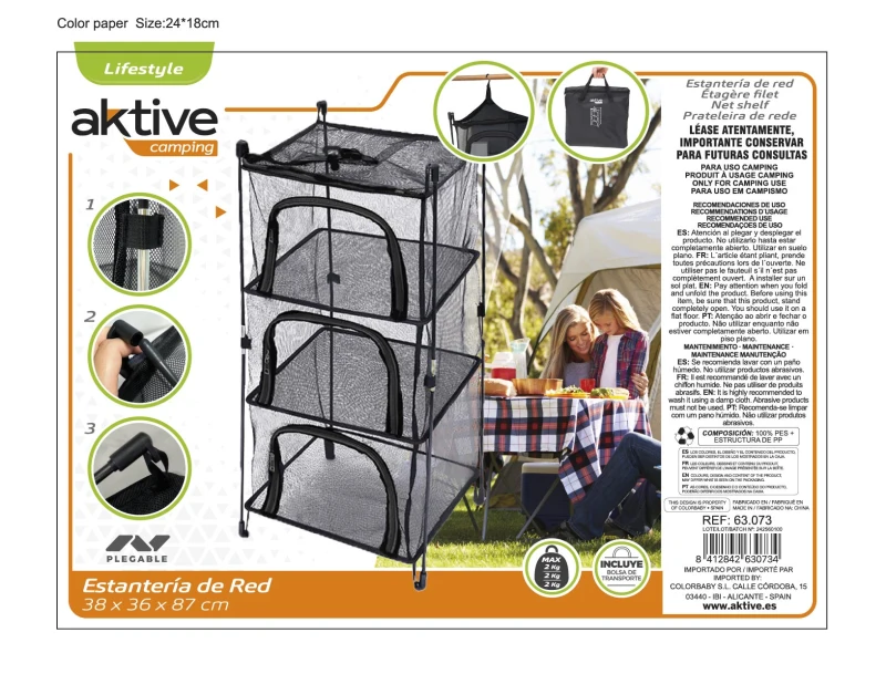 Organizador Armario Colgante Plegable 3 Niveles, 40x4x40 Cm, Gris