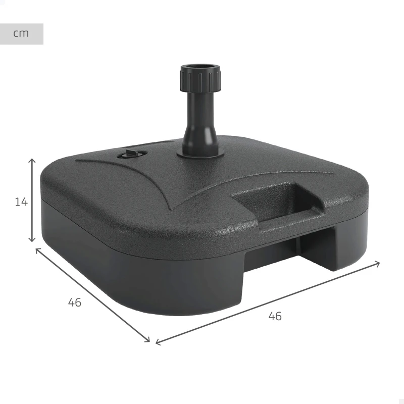 Base para Sombrilla Compatible con Tubo 38 Mm, 46x46x14 Cm, Negro