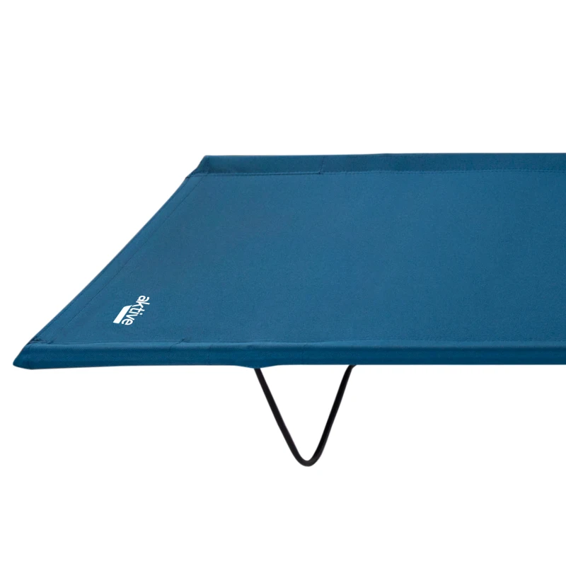 Cama de Camping Plegable Aktive, Estructura de Acero 19 Mm, 180x60x18 Cm, Azul