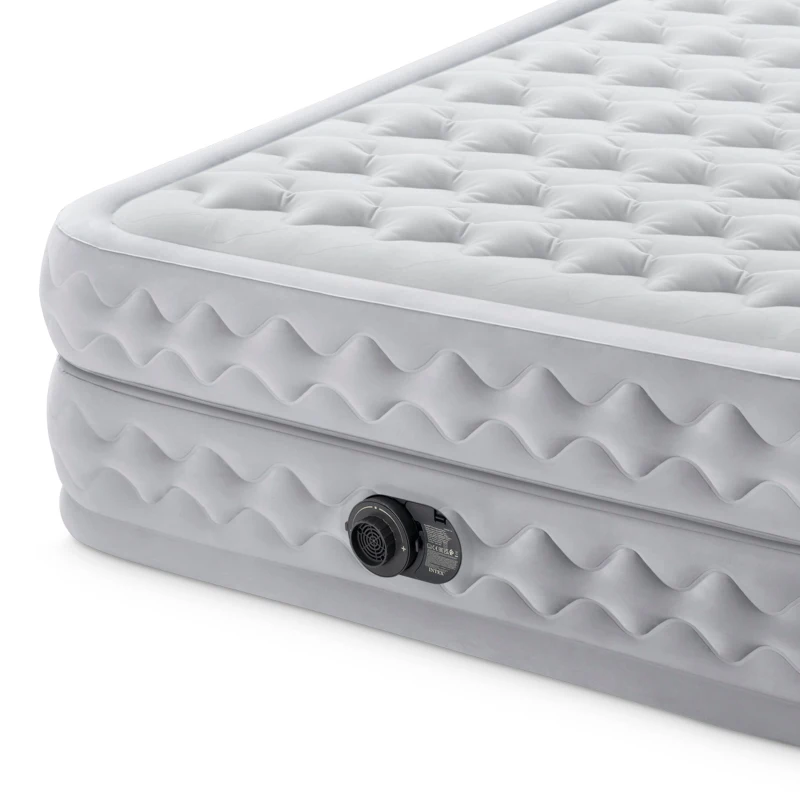 Colchón Hinchable Doble Supreme Air-Flow Fiber-Tech, 152x203x51 Cm, Gris