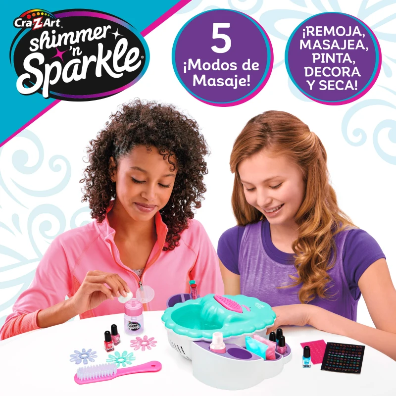 Spa de Uñas 5 en 1 Shimmer 'N Sparkle, 35,5x12,5x30 Cm, Multicolor