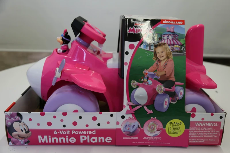 Correpasillos Avión Minnie Interactivo Batería 6V, 69x44,5x41,5 Cm, Rosa