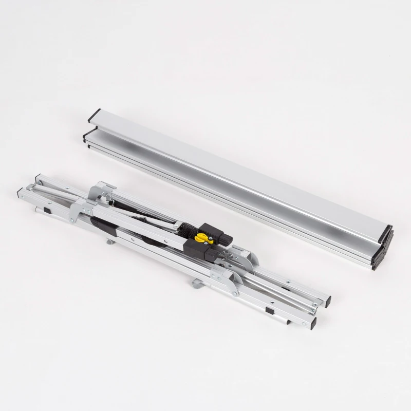 Mesa Plegable Camping Aktive Antideslizante y Ajustable, 19,5x14x93,5 Cm, Plata