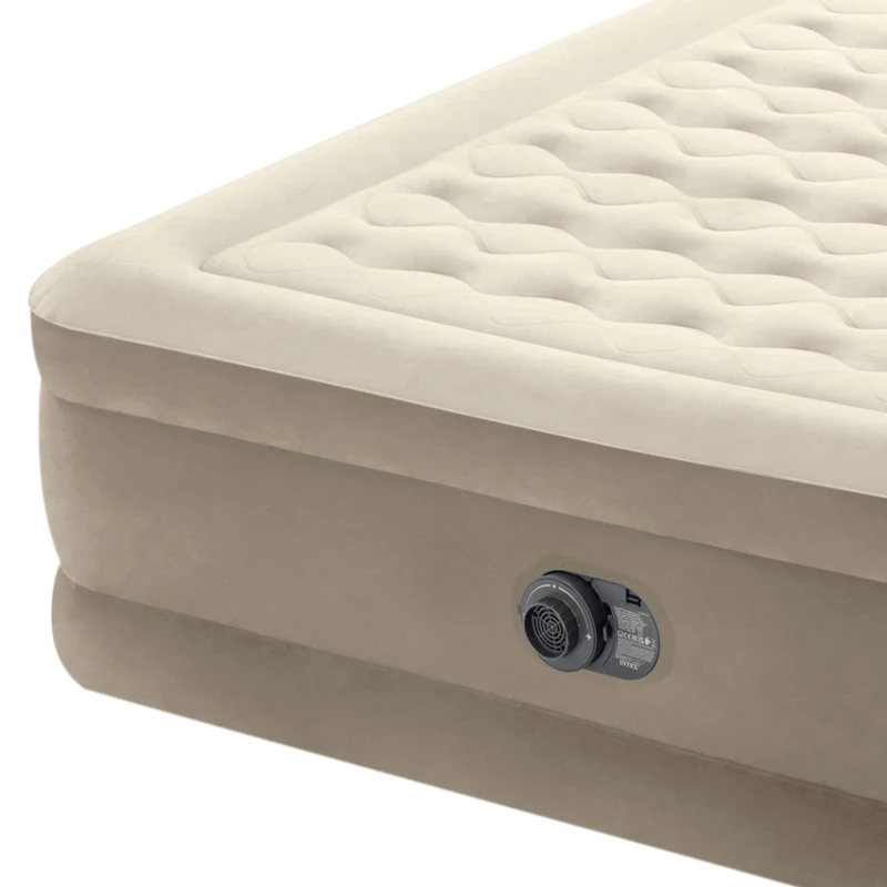 Colchón Hinchable 2 Plazas Ultra Plush Fiber-Tech, 152x203x46 Cm, Gris