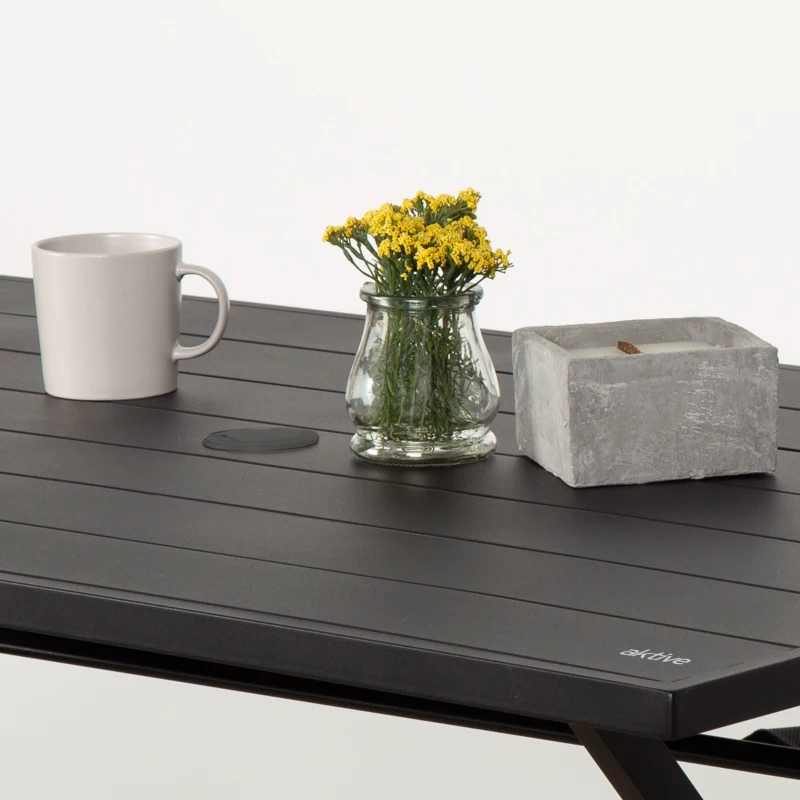 Mesa Plegable de Jardín de Acero Resistente 120x75x70 Cm, Negro