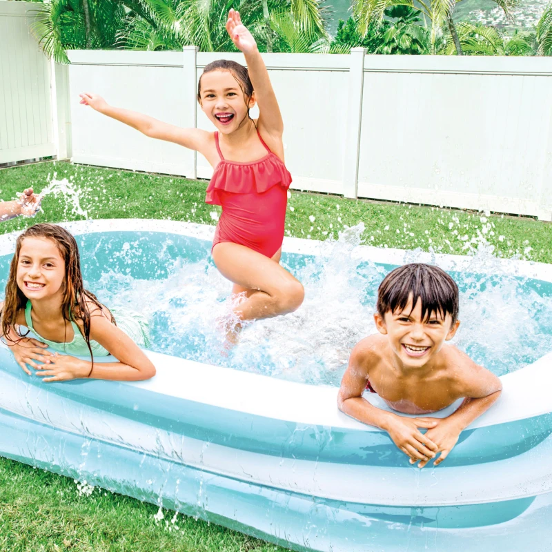 Piscina Hinchable Intex Rectangular, 262x175x56 Cm, Verde y Blanco