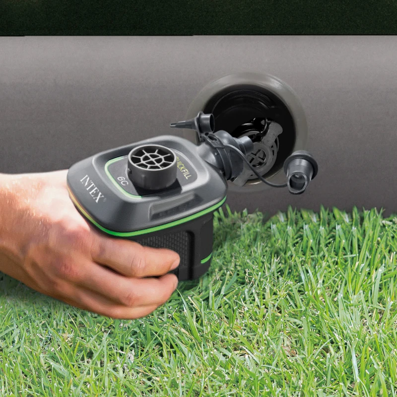 Colchón Hinchable Doble Prestige Downy con Hinchador Eléctrico 25W, 137x191x25 Cm, Gris